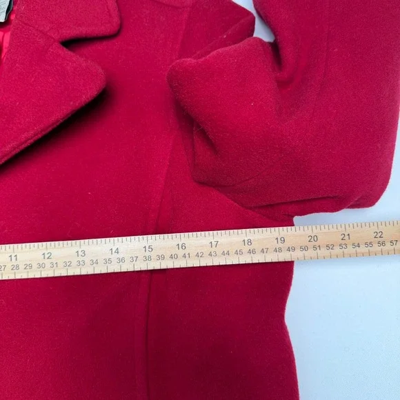 Red LL Bean Lambswool Thinsulate Coat 12P Petite Winter‎ Quiet Luxury Vintage - Picture 8 of 12